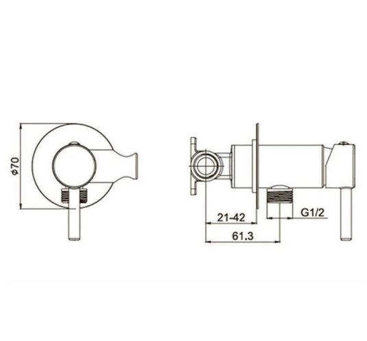 Смеситель встраиваемый с гигиеническим душем Grocenberg  матовое золото