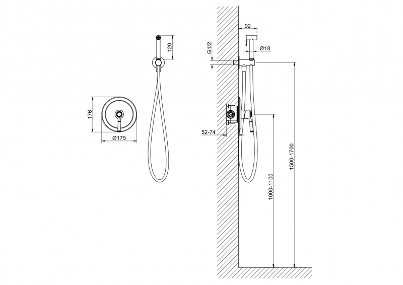 Гигиенический душ AQUATEK  Классик