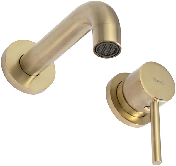 Смеситель для умывальника Rea Lungo Gold matt матовое золото