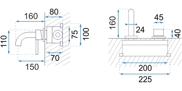 Душевая система Rea LUNGO CHROME (с изливом) лейка 25см., хром
