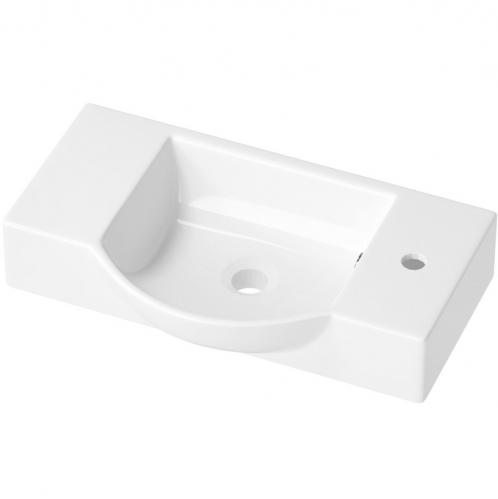 Умывальник накладной / настенный Wellsee WC Area 55x32 белый глянцевый (отверстие под смеситель справа)