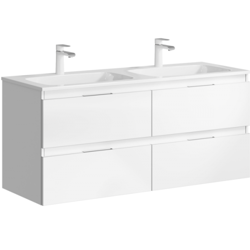 Accent тумба с умывальником Malaga 1200 Duet, цвет белый, 120 cм ТМ «AQWELLA»