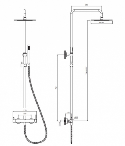 Душевая стойка GRB MIXERS TIME
