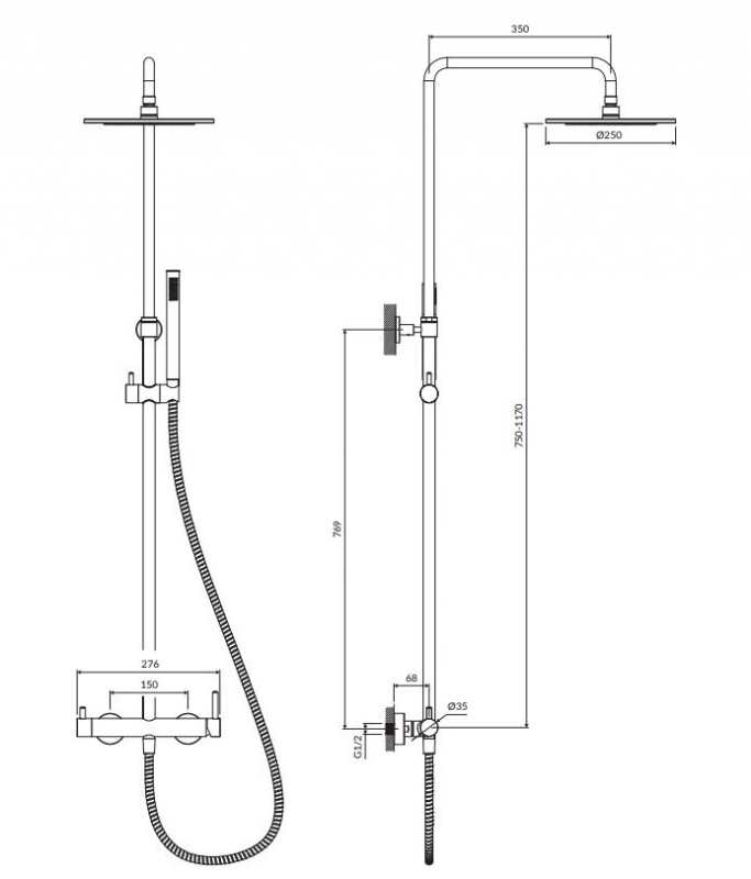 Душевая стойка GRB MIXERS TIME