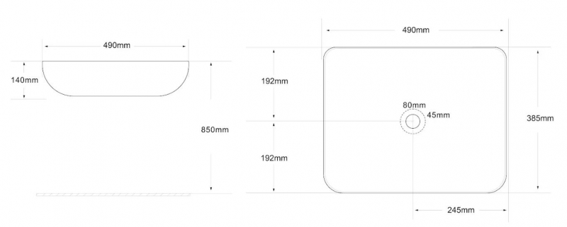 Раковина Roxen Pure 49*38