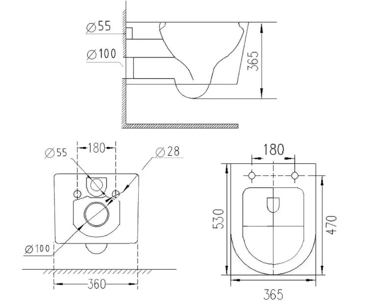 Унитаз подвесной Roxen Vortex с сиденьем в комплекте, Торнадо 53*37 