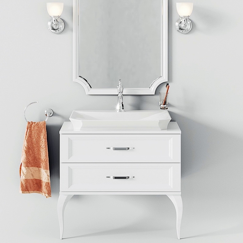 Тумба с умывальником "LaDonna" 85*40 , цвет белый 