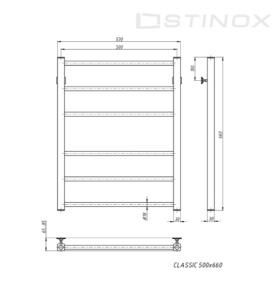 Полотенцесушитель Stinox Classic золото