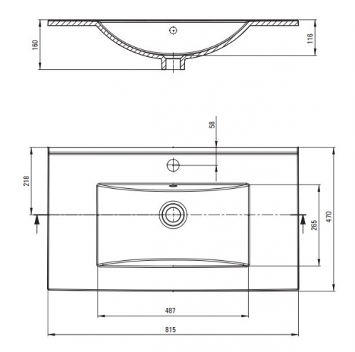 Deante Tubo Умывальник врезной 81,5*47см белый