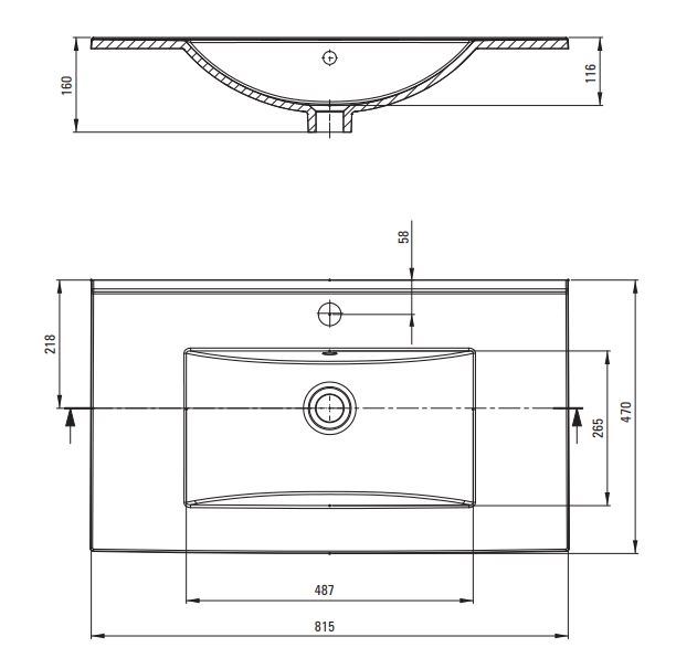 Deante Tubo Умывальник врезной 81,5*47см белый