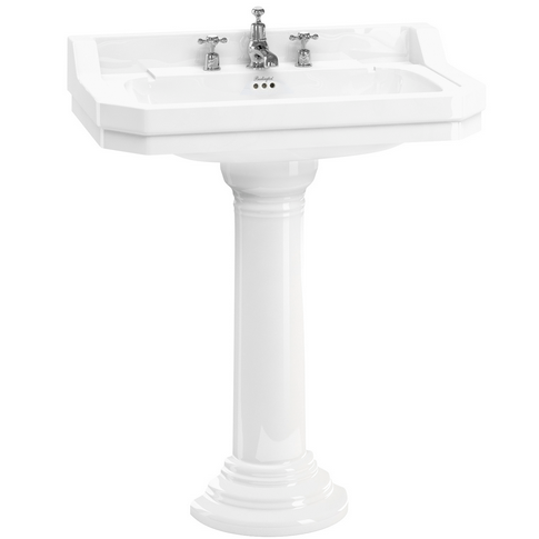 Умывальник Burlington Edwardian 80x51 с пьедесталом Regal P9R белый