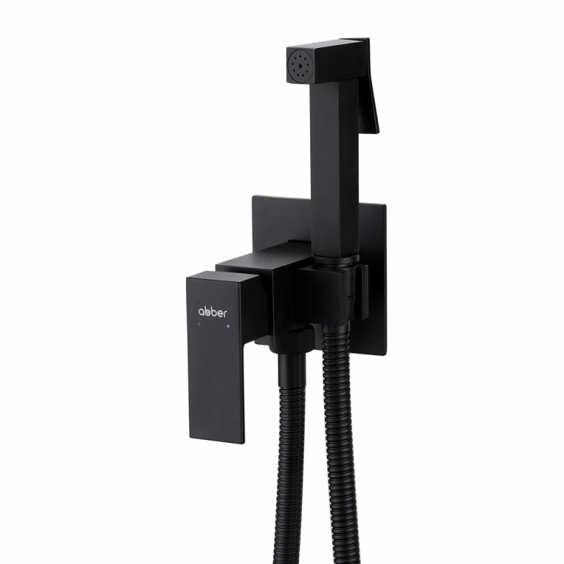 Смеситель ABBER Daheim  с гигиеническим душем, черный матовый