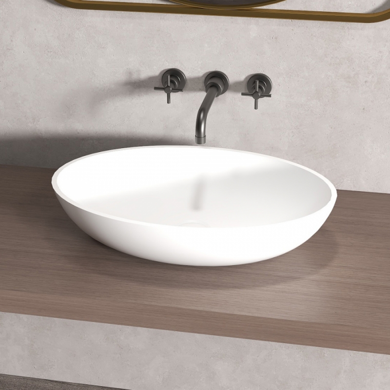 Раковина накладная ABBER Stein белая матовая