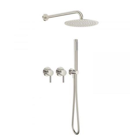 Душевая система AQUAme Siena Slim 002, встраиваемая, на 2 режима, с внутренней частью, нержавеющая сталь