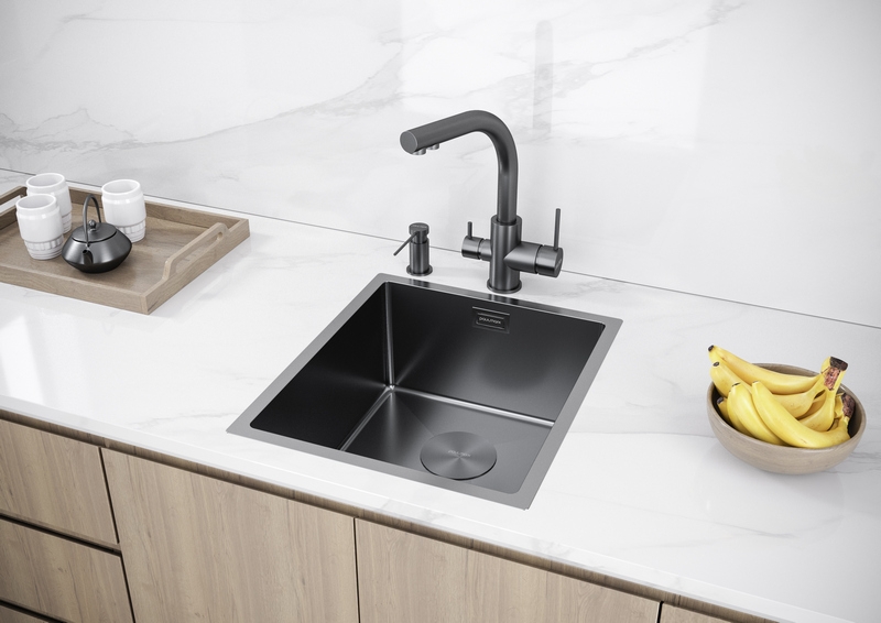 Кухонная мойка PAULMARK NEXT 38 UNI  черный/вороневая сталь