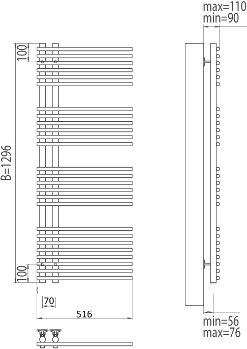 Полотенцесушитель электрический Terminus Астра П26 500*1296