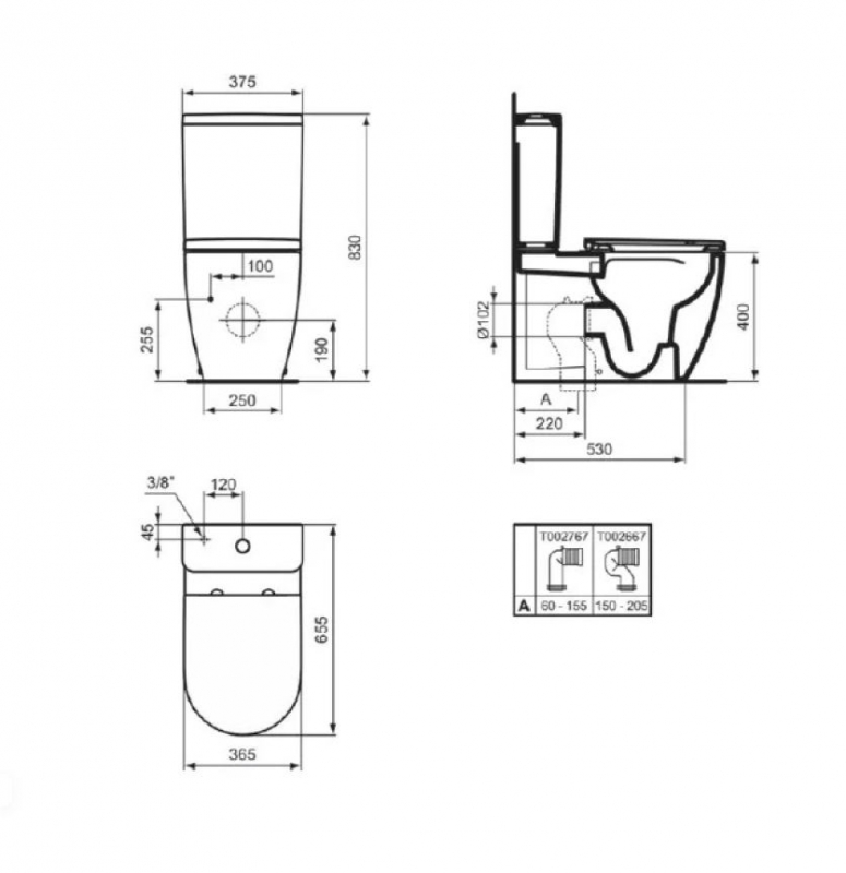 Унитаз  Ideal Standard ELLISSE с бачком и сиденьем Soft-Close  белый