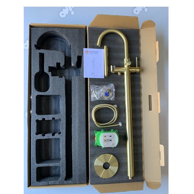 Смеситель для ванны Timo Saona напольный золото брашированное