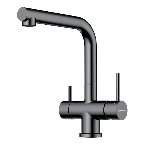 Смеситель для кухни Omoikiri Takamatsu вороненая сталь