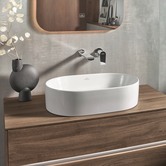 Раковина накладная Villeroy & Boch Collaro 56х36 CeramicPlus  56*36*14,5 альпийский белый