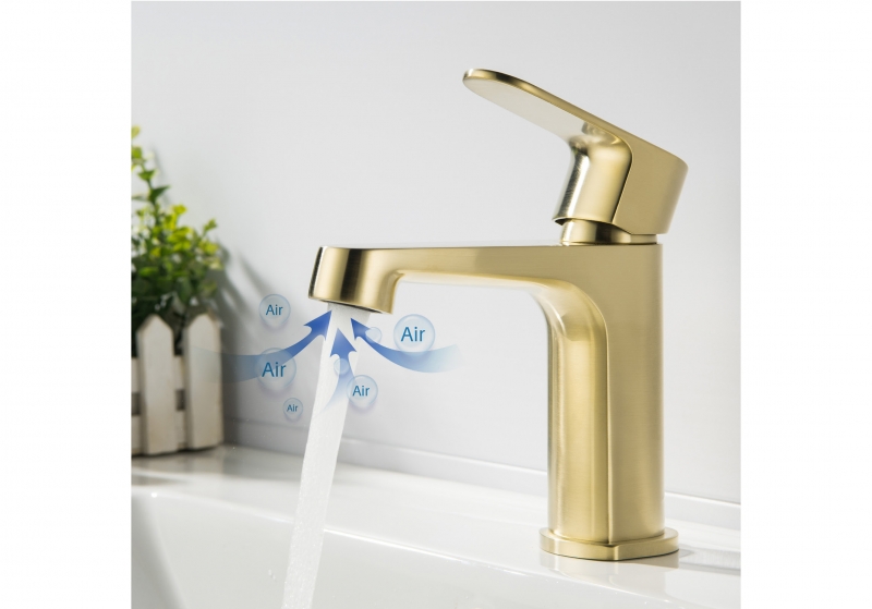 Смеситель для раковины   шлиф.золото AQUATEK  Оберон