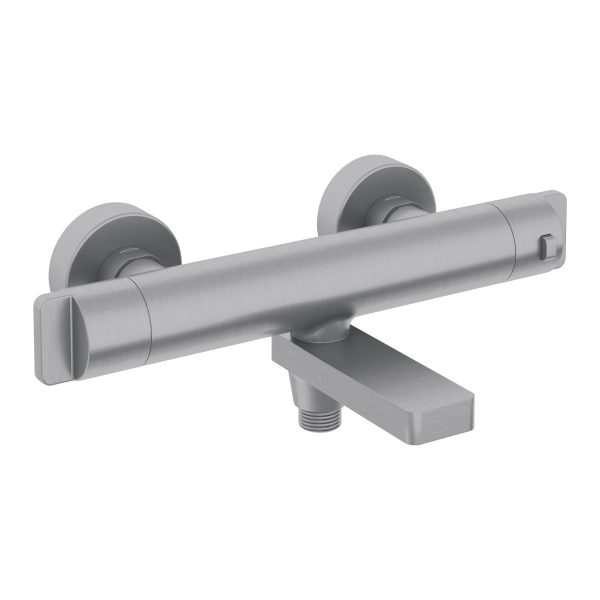 Deante Titanium Смеситель термостатический для ванны с поворотным изливом, титан