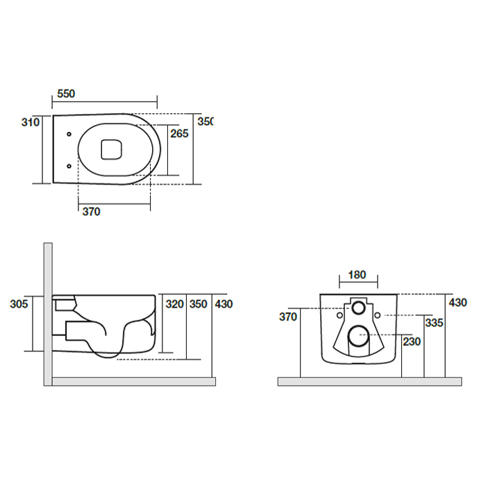 Kerasan Nolita Унитаз безободковый подвесной 55х35 см, с креплениями WB9N, цвет белый 