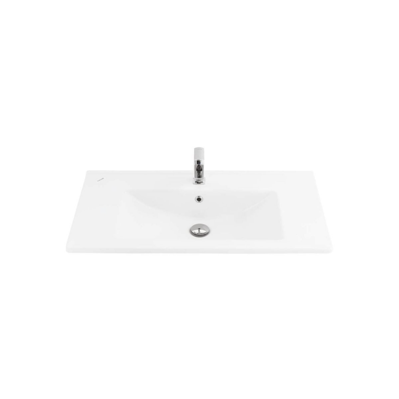 Тумба подвесная Atlas c умывальником Creavit Su, белый матовый 