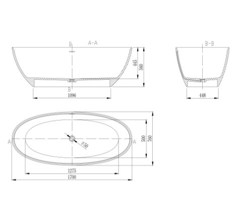 Ванна из искусственного камня Vincea 170*76