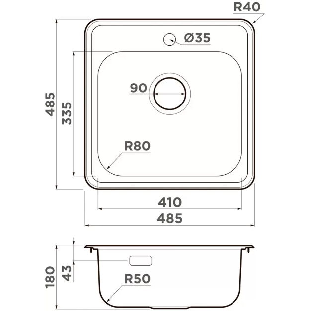 Кухонная мойка из нержавейки Omoikiri Notoro 48-IN нержавеющая сталь