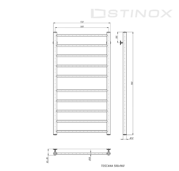 Полотенцесушитель Stinox Toscana бронза
