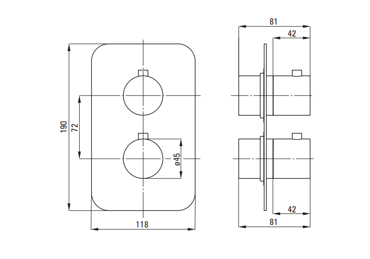Deante Душевая система 3-х функциональная скрытого монтажа с термостатическим смесителем, хром