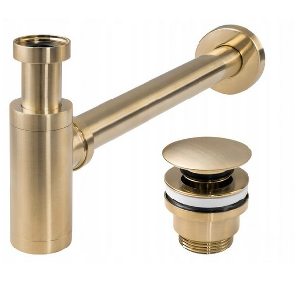 Сифон с донным клапаном универсальным Rea Gold matt