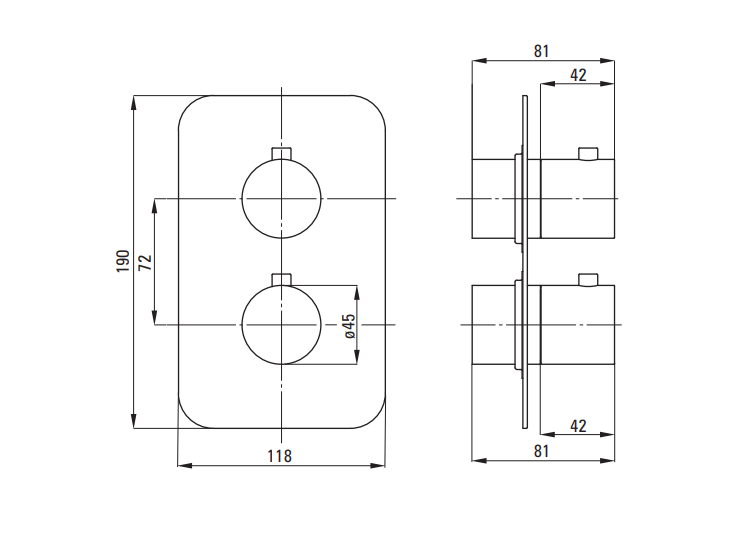 Deante Душевая система 3-х функциональная скрытого монтажа с термостатическим смесителем, графит