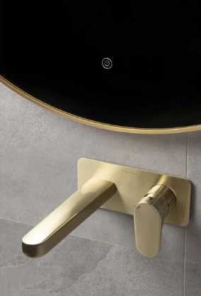 Зеркало Boheme, с подсветкой, сенсорный выключатель, антизапотевание, рама металл,  золото брашированное