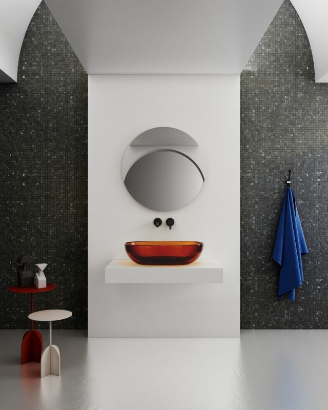 Раковина Abber Kristall, 60 х 40 см, накладная, прозрачная, Opal