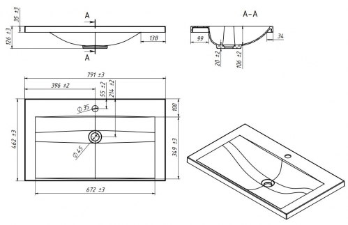 УМЫВАЛЬНИК ПОРТО BELUX 