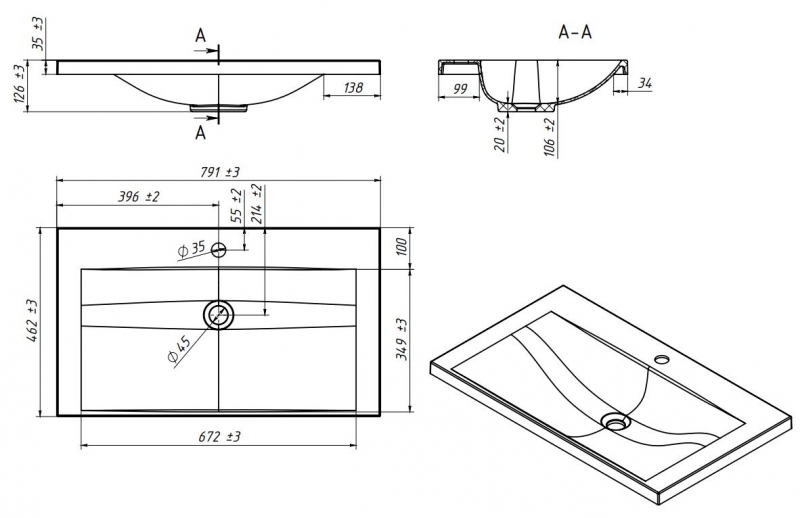 УМЫВАЛЬНИК ПОРТО BELUX 