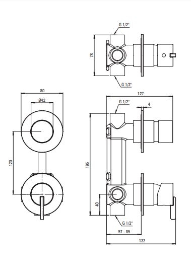 DEANTE SILIA Смеситель скрытого монтажа 2-функц., брашированная бронза