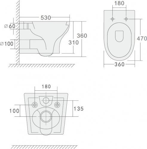 Унитаз-биде Boheme Fiore 36x53 сиденье Duroplast, микролифт, белый глянец