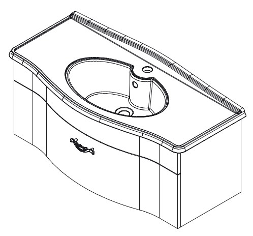 Тумба подвесная Caprigo Nokturn 100 см c умывальником в комплекте
