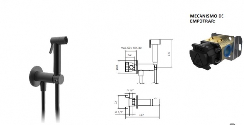 Гигиенический душ GRB mixcer Eternice Metal Black
