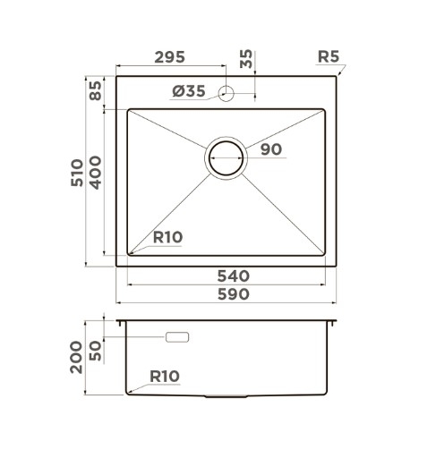 Кухонная мойка из нержавейки Omoikiri Akisame 59