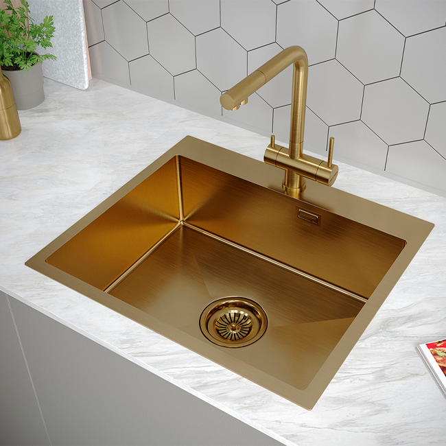 Смеситель PAULMARK SKALEN  (золото/брашированное золото)