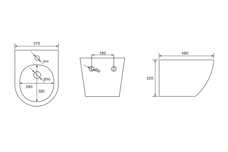 Биде ABBER Bequem подвесное белое