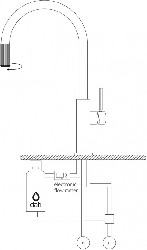 Смеситель для кухни Omnires SWITCH с подключением для фильтра брашированная медь