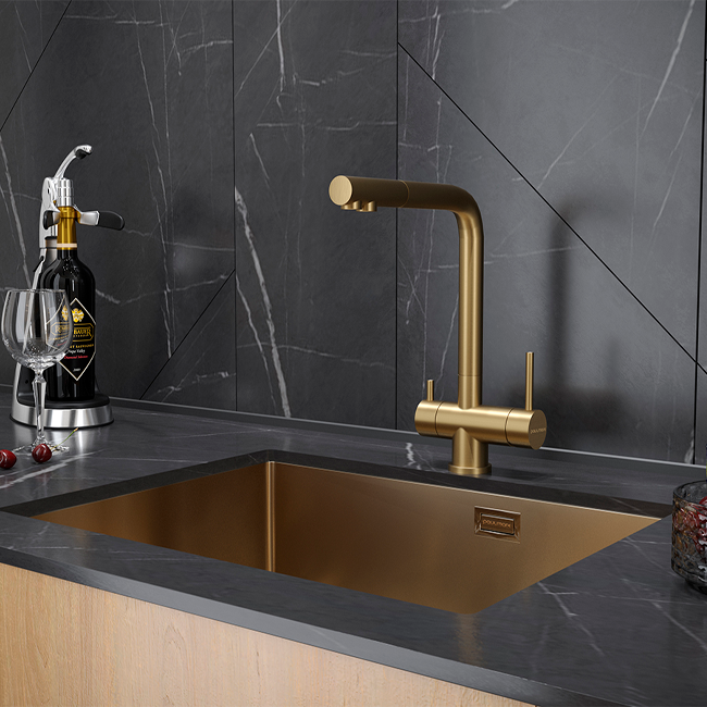 Смеситель PAULMARK SKALEN  (золото/брашированное золото)
