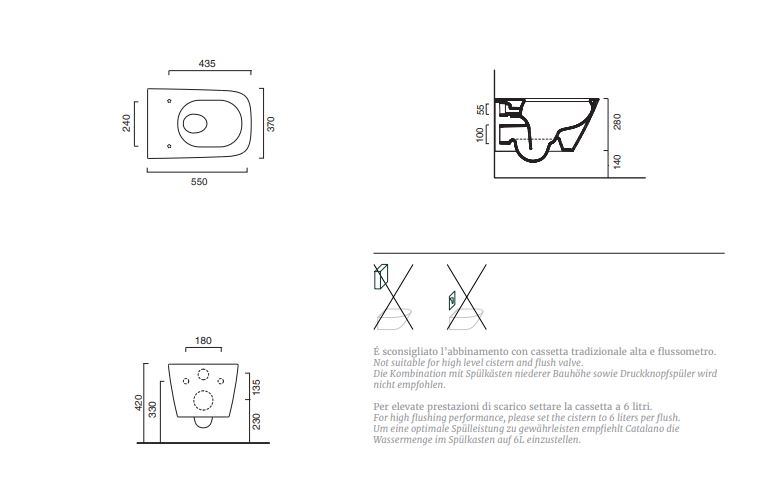 Унитаз подвесной безободковый Green 55x37 c сиденьем в комплекте