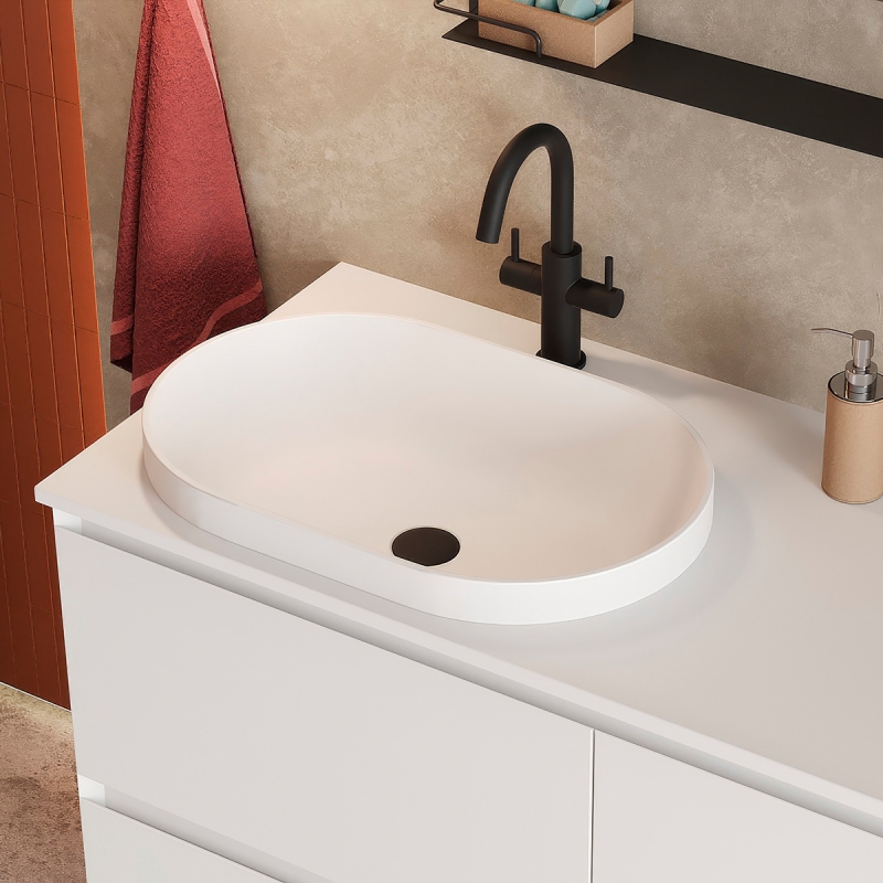 Тумба подвесная LUNA Belux 120*51 cо столешницей и  умывальником Турин 610 Эллип в комплекте