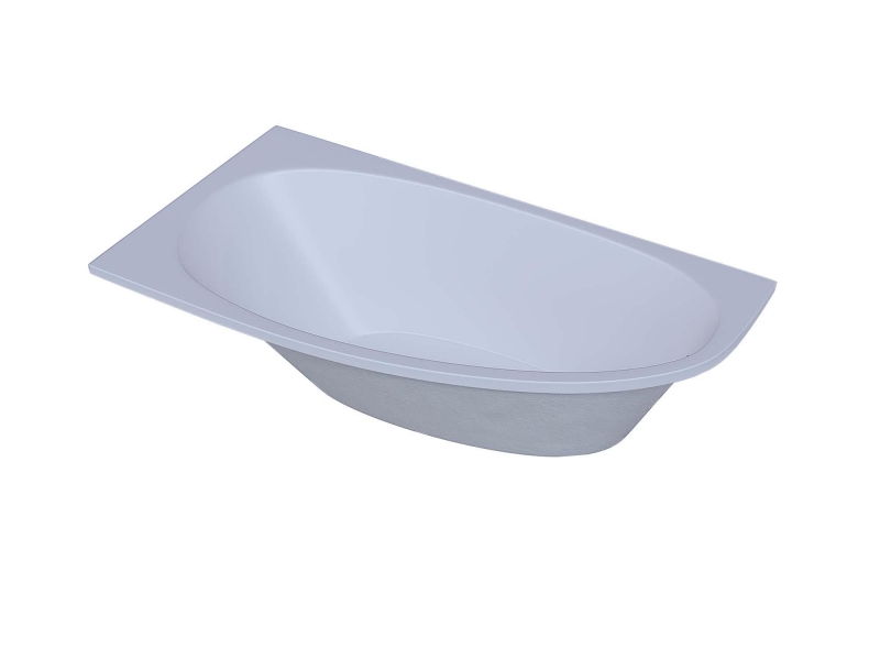 Акриловая асимметричная ванна Aquatek Eco-Friendly Дива 150х90 с ножками в комплекте